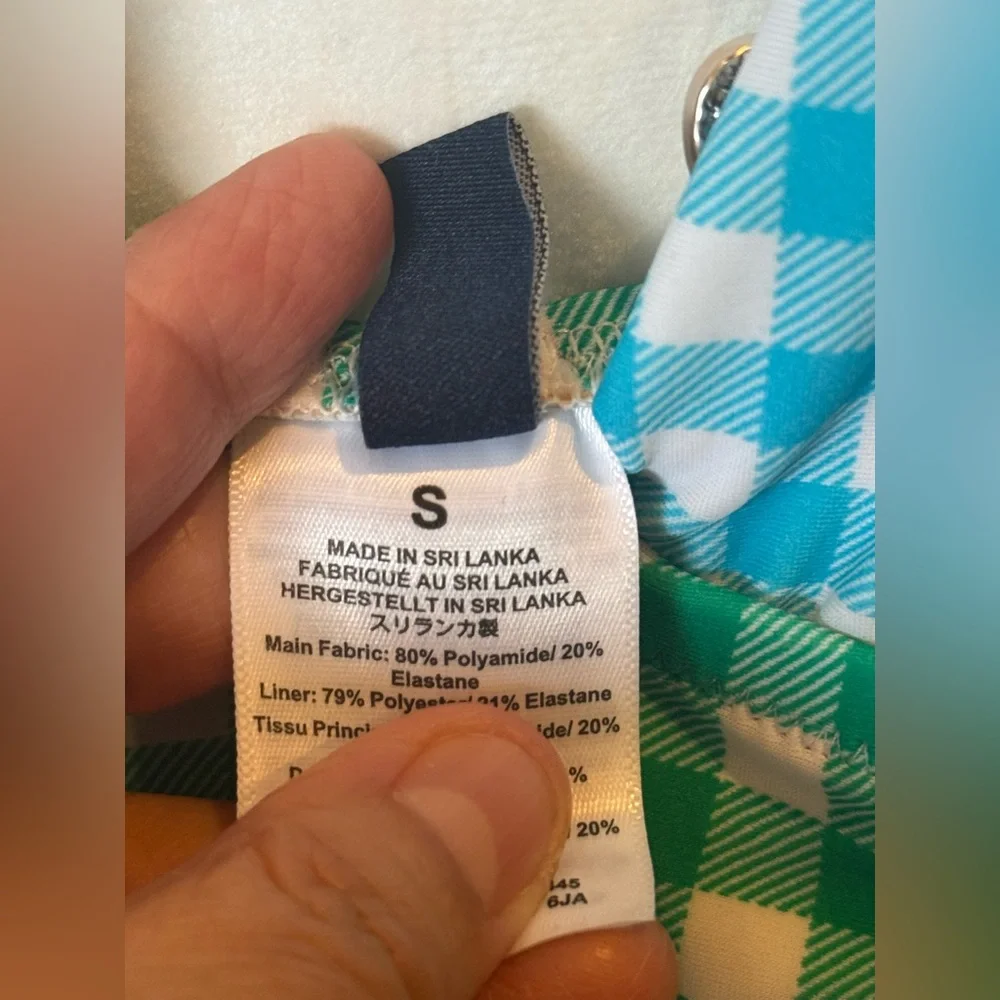 NWOT J. Crew Gingham One Piece - Blue & Green SZ SM